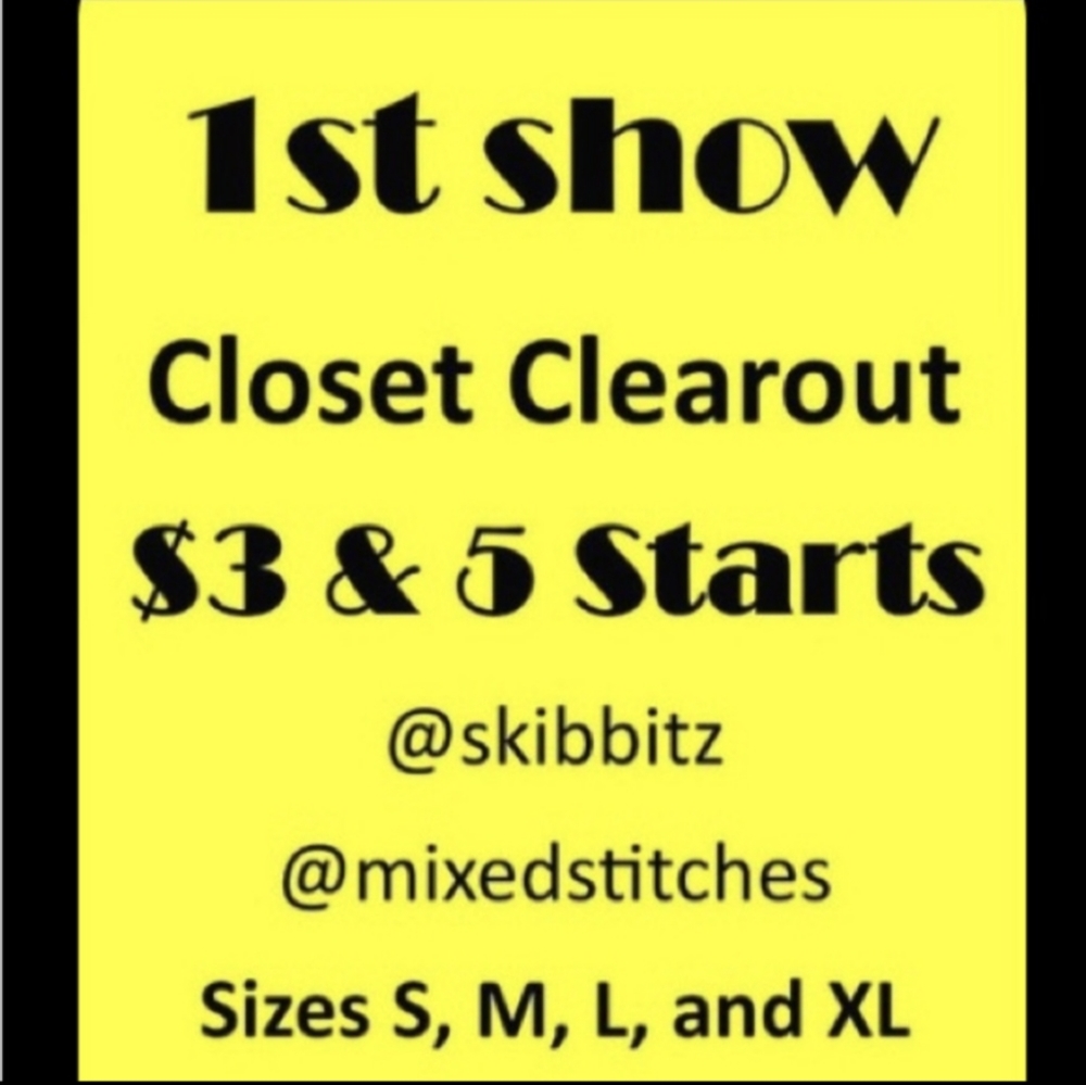 1st Posh Show, sizes XS thru XL